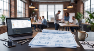 Schémas techniques et plans de R&D illustrant la reprise d'un brevet par un entrepreneur pour créer sa startup.